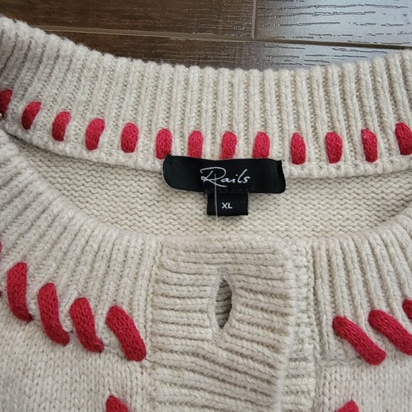 Rails Mavie Cardigan Womens XL Floral Heritage Vintage Contemporary Wool Cottage - Picture 4 of 7